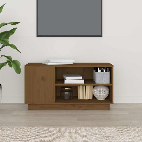 Vidaxl tv-meubel 80x35x40,5 cm massief grenenhout honingbruin
