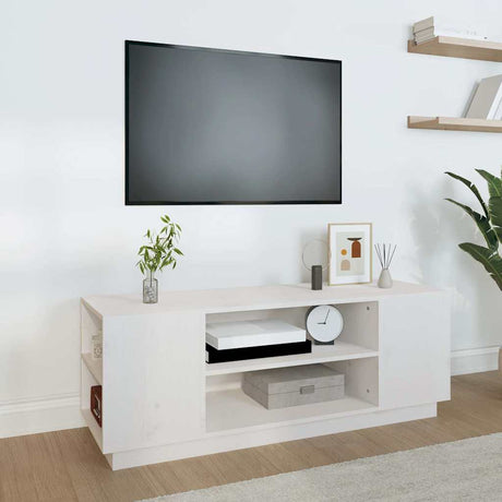 Vidaxl tv-meubel 110x35x40,5 cm massief grenenhout wit
