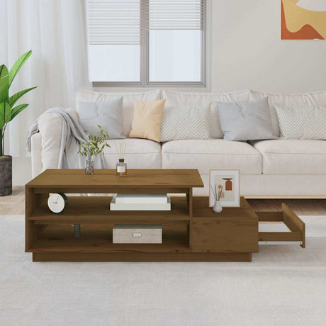 Vidaxl salontafel 120x50x40,5 cm massief grenenhout honingbruin