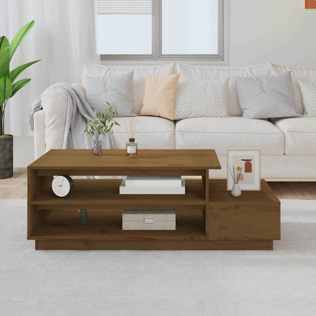 Vidaxl salontafel 120x50x40,5 cm massief grenenhout honingbruin