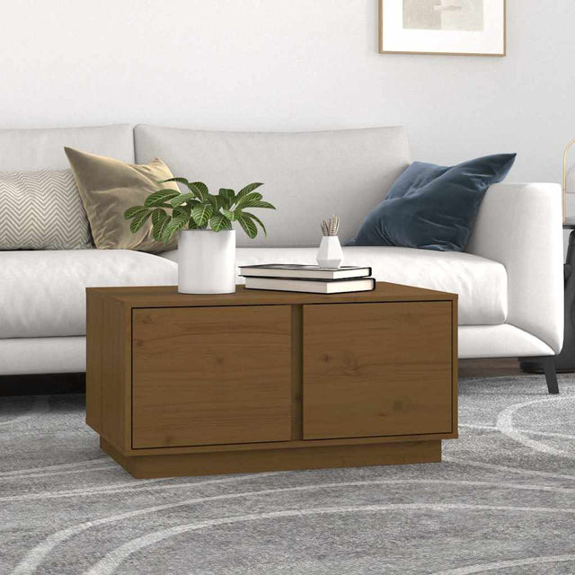 Vidaxl salontafel 80x50x40 cm massief grenenhout honingbruin