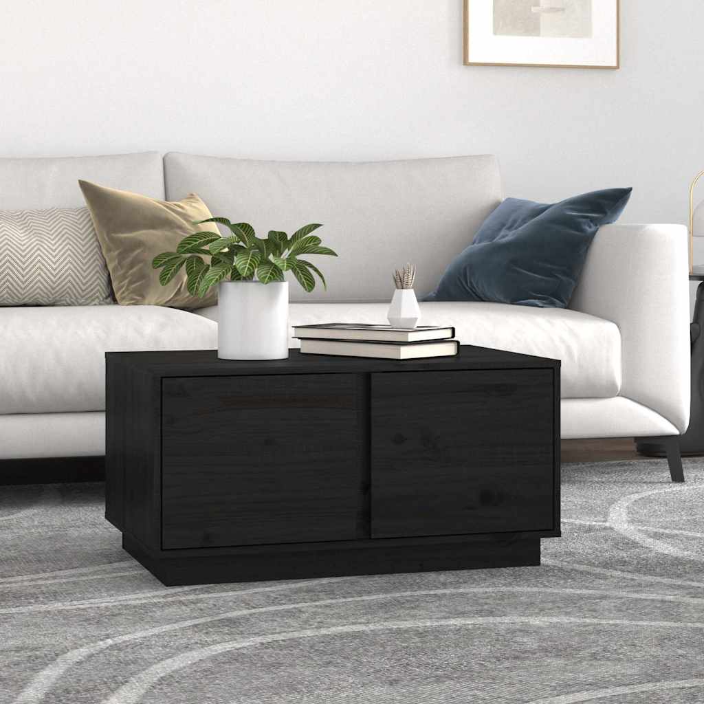 Vidaxl salontafel 80x50x40 cm massief grenenhout zwart