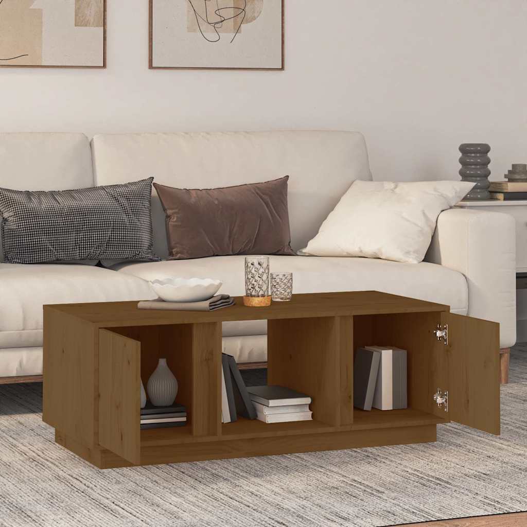 Vidaxl salontafel 110x50x40 cm massief grenenhout honingbruin