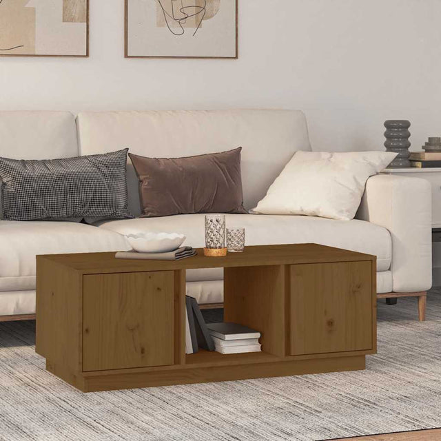 Vidaxl salontafel 110x50x40 cm massief grenenhout honingbruin