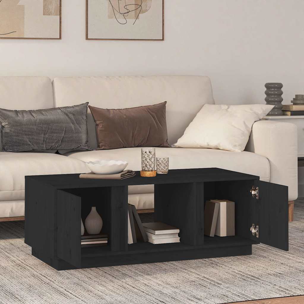 Vidaxl salontafel 110x50x40 cm massief grenenhout zwart