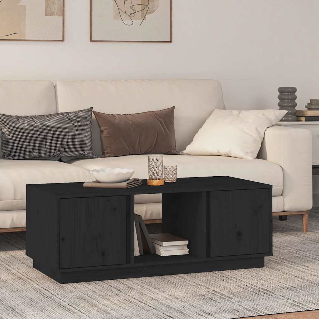 Vidaxl salontafel 110x50x40 cm massief grenenhout zwart