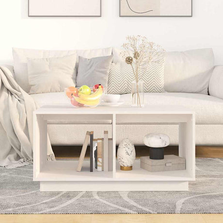 Vidaxl salontafel 80x50x40 cm massief grenenhout wit