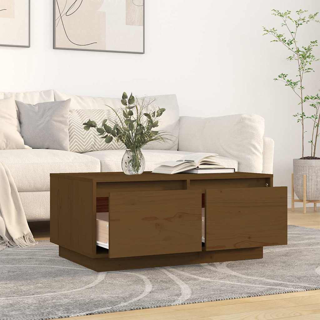 Vidaxl salontafel 80x50x35 cm massief grenenhout honingbruin