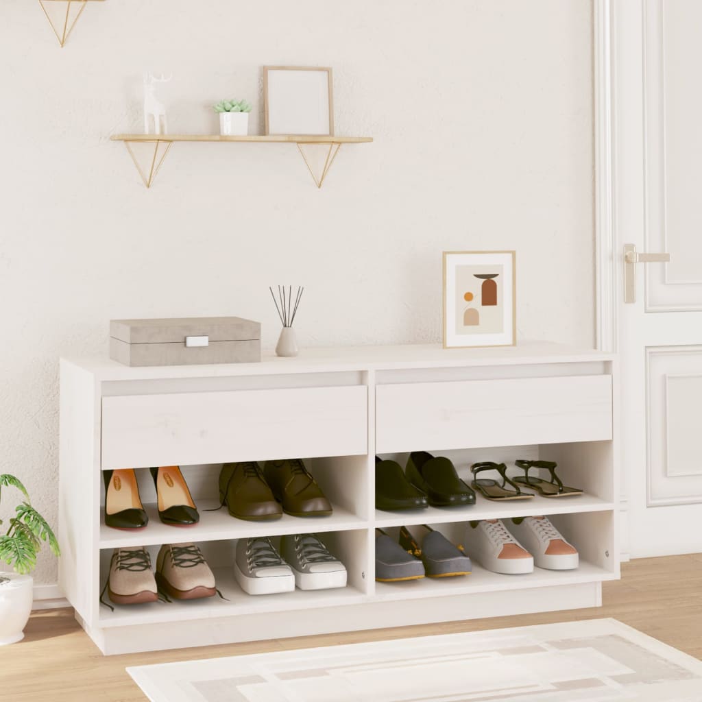 Vidaxx Schuhschrank 110x34x52 cm massives Kiefernholz weiß