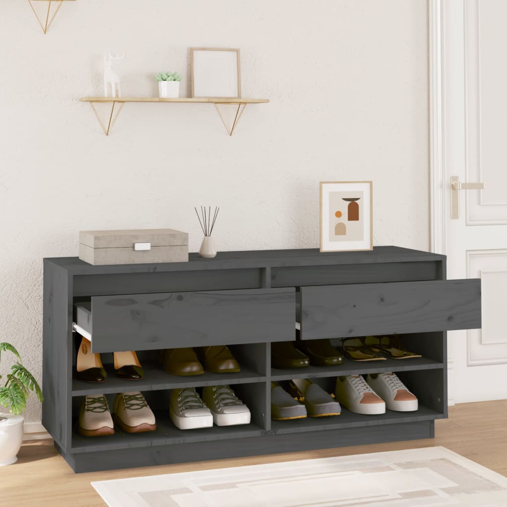 Vidaxx Schuhschrank 110x34x52 cm massives Kiefernholz grau