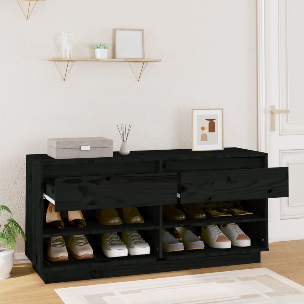 Vidaxx Schuhschrank 110x34x52 cm massives Kiefernholz schwarz