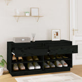 Vidaxx Schuhschrank 110x34x52 cm massives Kiefernholz schwarz