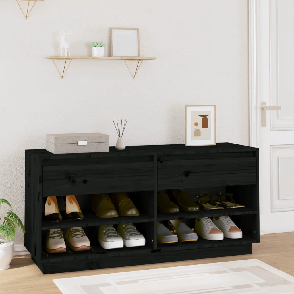 Vidaxx Schuhschrank 110x34x52 cm massives Kiefernholz schwarz
