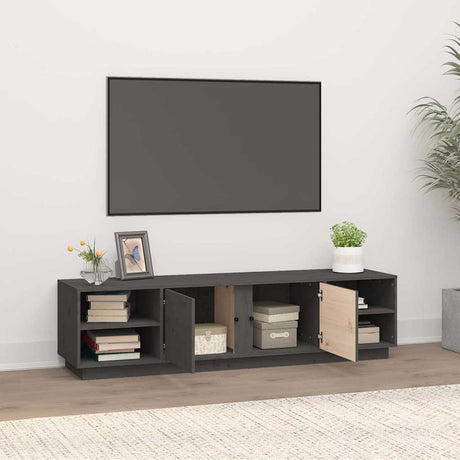 Vidaxl tv-meubel 156x40x40 cm massief grenenhout grijs