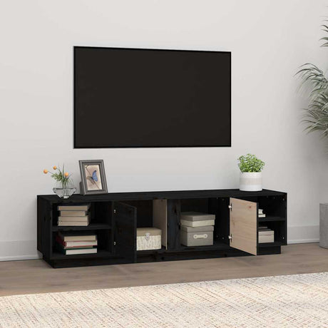 Vidaxl tv-meubel 156x40x40 cm massief grenenhout zwart
