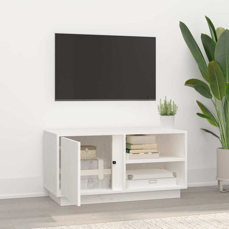 Vidaxl tv-meubel 80x35x40,5 cm massief grenenhout wit