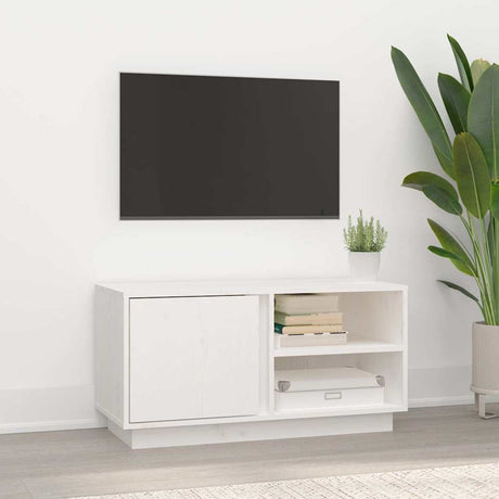 Vidaxl tv-meubel 80x35x40,5 cm massief grenenhout wit