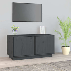 Vidaxl tv-meubel 80x35x40,5 cm massief grenenhout grijs
