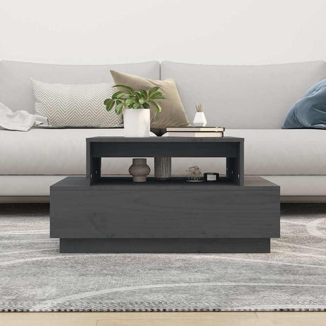 Vidaxl salontafel 80x55x40,5 cm massief grenenhout grijs