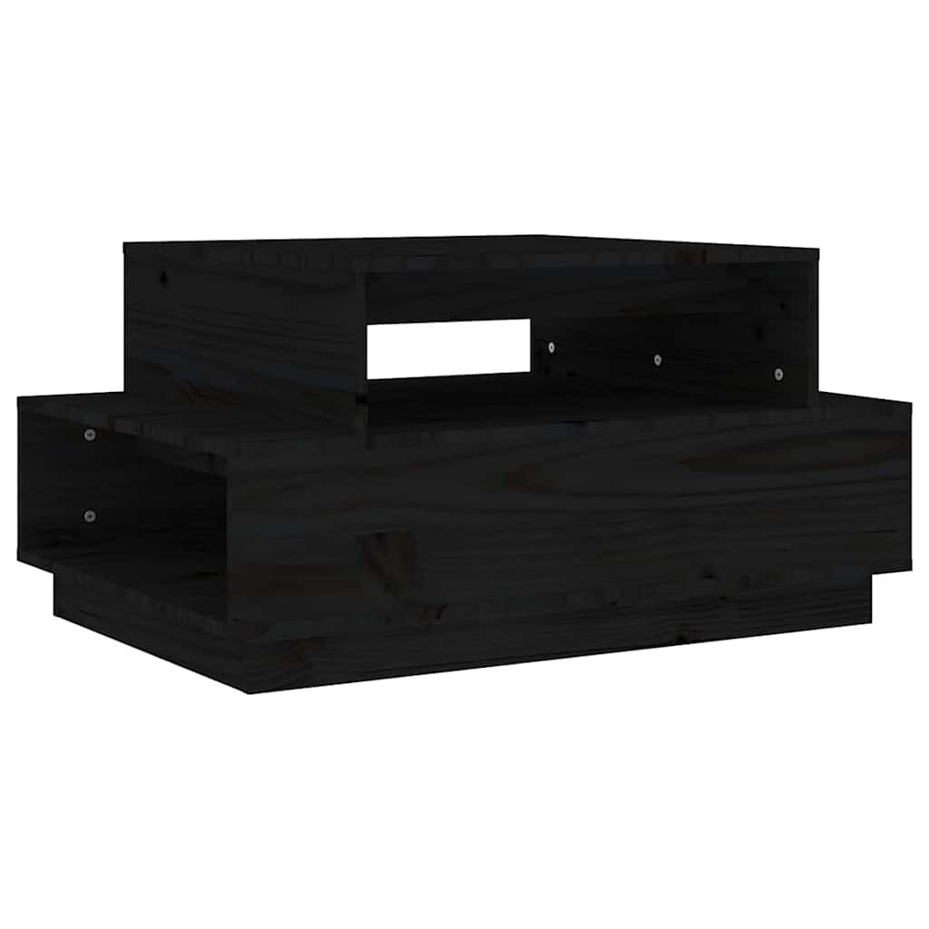 Vidaxl salontafel 80x55x40,5 cm massief grenenhout zwart