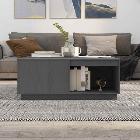 Vidaxl salontafel 100x101x40,5 cm massief grenenhout grijs