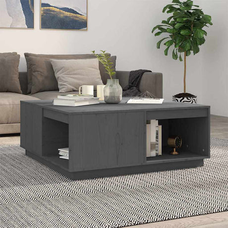 Vidaxl salontafel 100x101x40,5 cm massief grenenhout grijs
