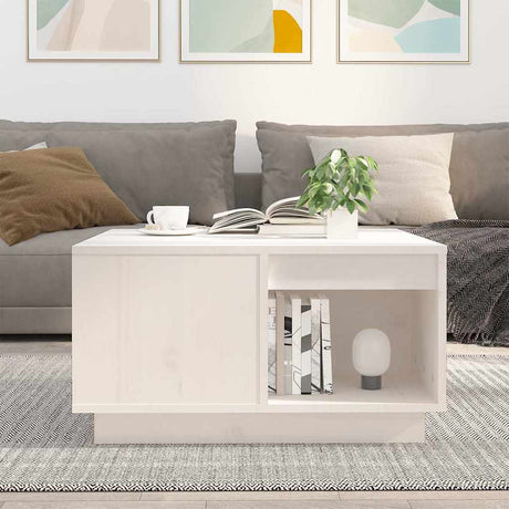 Vidaxl salontafel 60x61x32,5 cm massief grenenhout wit