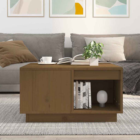 Vidaxl salontafel 60x61x32,5 cm massief grenenhout honingbruin
