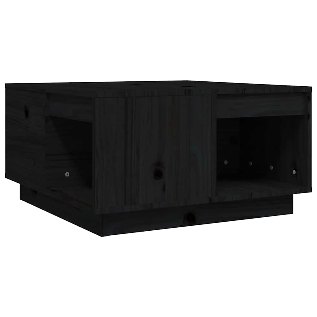 Vidaxl salontafel 60x61x32,5 cm massief grenenhout zwart