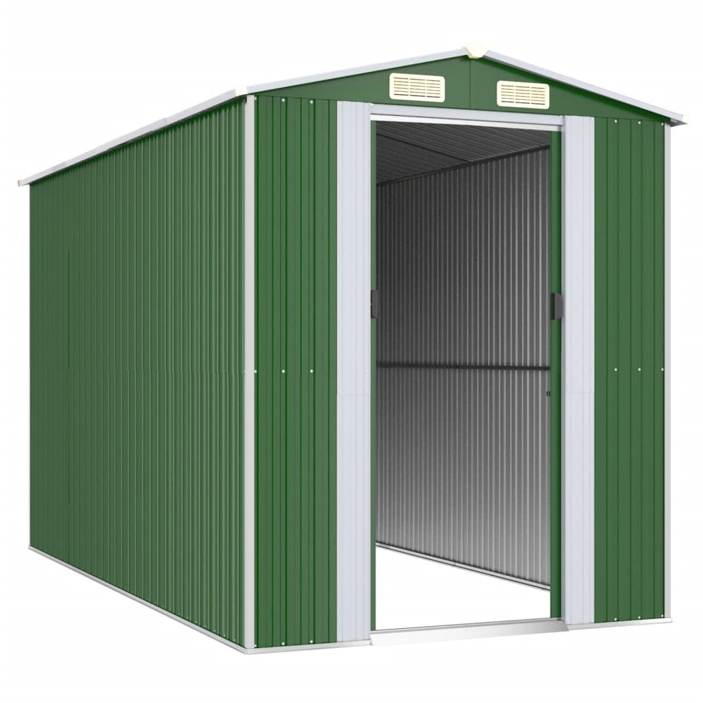 VidaXL Gartenhaus 192x357x223 cm verzinkter Stahl grün