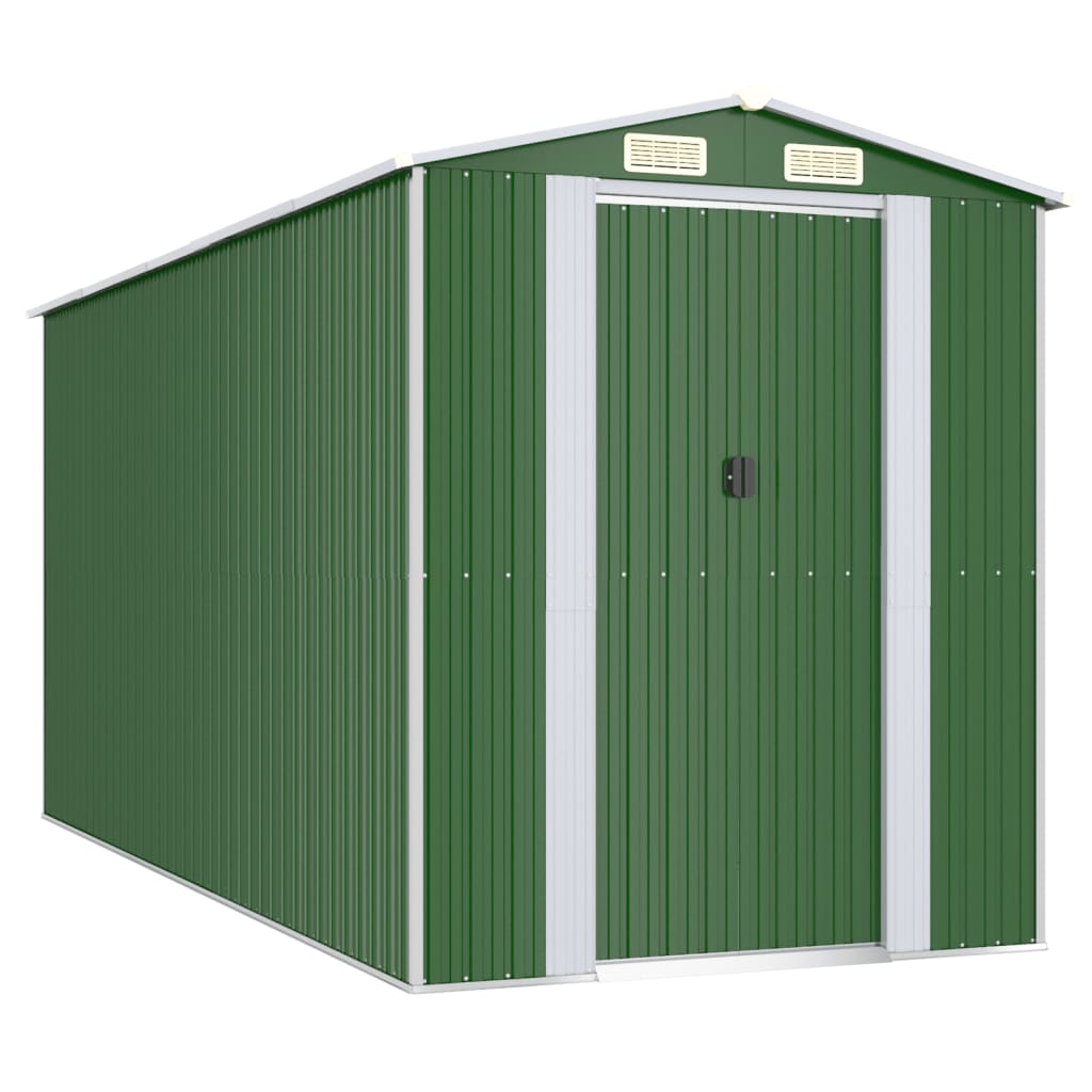 VidaXL Gartenhaus 192x440x223 cm verzinkter Stahl grün