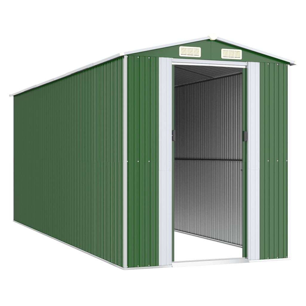 VidaXL Gartenhaus 192x523x223 cm verzinkter Stahl grün