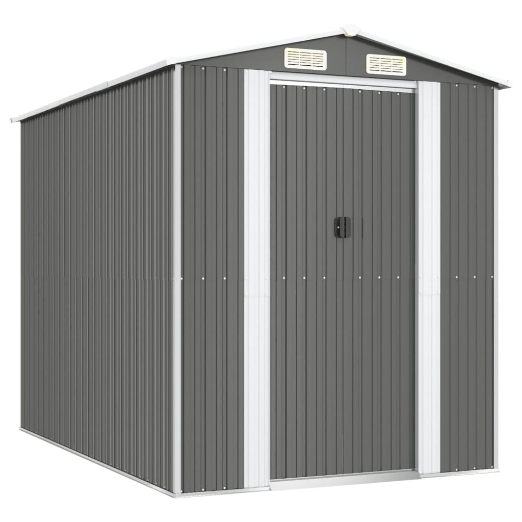 VidaXL Gartenhaus 192x274x223 cm verzinkter Stahl hellgrau