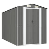 VidaXL Gartenhaus 192x357x223 cm verzinkter Stahl hellgrau