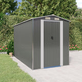 VidaXL Gartenhaus 192x357x223 cm verzinkter Stahl hellgrau
