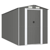 VidaXL Gartenhaus 192x440x223 cm verzinkter Stahl hellgrau