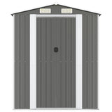 VidaXL Gartenhaus 192x440x223 cm verzinkter Stahl hellgrau