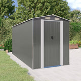 VidaXL Gartenhaus 192x440x223 cm verzinkter Stahl hellgrau