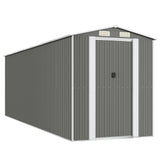 VidaXL Gartenhaus 192x606x223 cm verzinkter Stahl hellgrau