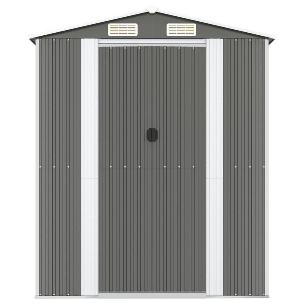 VidaXL Gartenhaus 192x606x223 cm verzinkter Stahl hellgrau