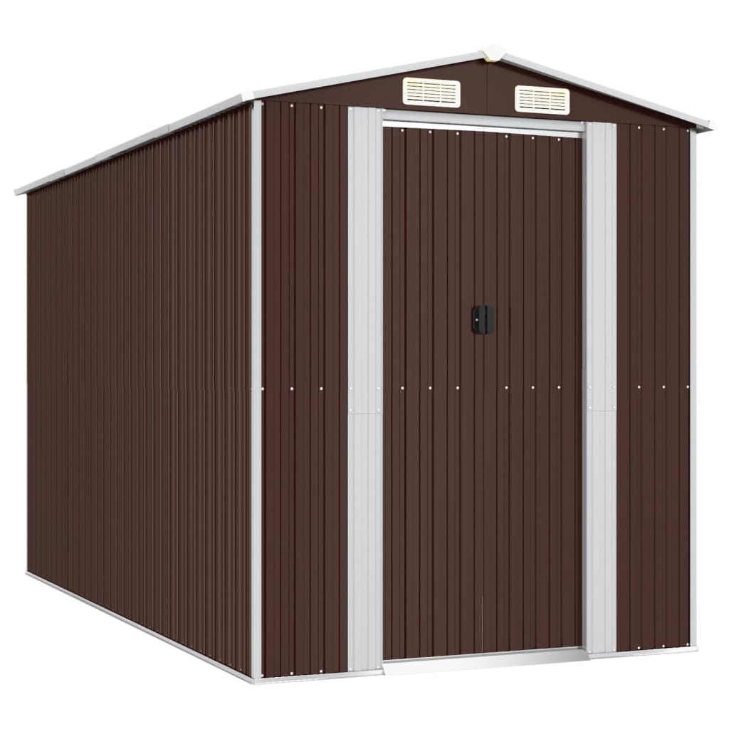 VidaXL Gartenhaus 192x357x223 cm verzinkter Stahl dunkelbraun