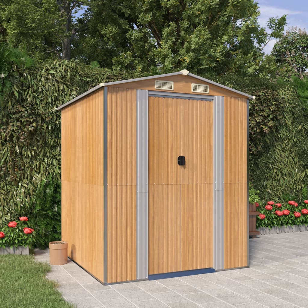 VidaXL Gartenhaus 192x191x223 cm verzinkter Stahl hellbraun