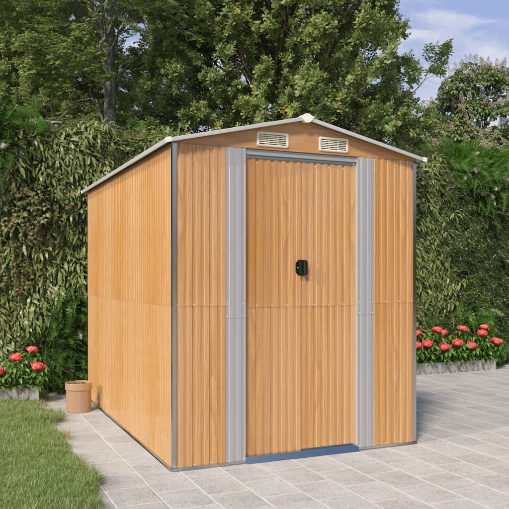 VidaXL Gartenhaus 192x274x223 cm verzinkter Stahl hellbraun