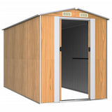 VidaXL Gartenhaus 192x357x223 cm verzinkter Stahl hellbraun