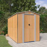 VidaXL Gartenhaus 192x357x223 cm verzinkter Stahl hellbraun