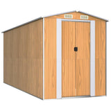 VidaXL Gartenhaus 192x440x223 cm verzinkter Stahl hellbraun