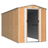 VidaXL Gartenhaus 192x440x223 cm verzinkter Stahl hellbraun