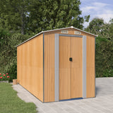 VidaXL Gartenhaus 192x440x223 cm verzinkter Stahl hellbraun