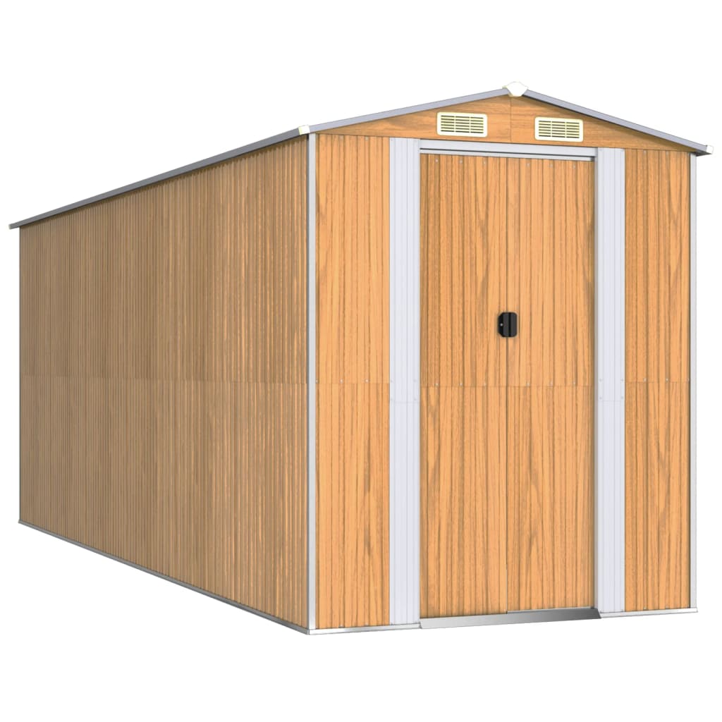 VidaXL Gartenhaus 192x523x223 cm verzinkter Stahl hellbraun