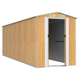 VidaXL Gartenhaus 192x606x223 cm verzinkter Stahl hellbraun